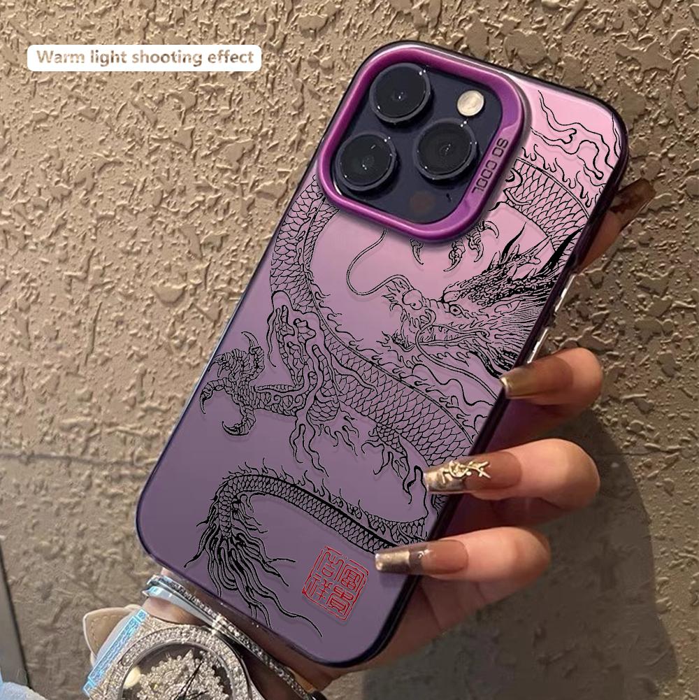 Новый Роскошный Чехол для Телефона с Китайским Драконом для iPhone 16 15 14 13 12 11 Pro/ Max/Plus ударопрочная задняя крышка защита от отпечатков пальцев