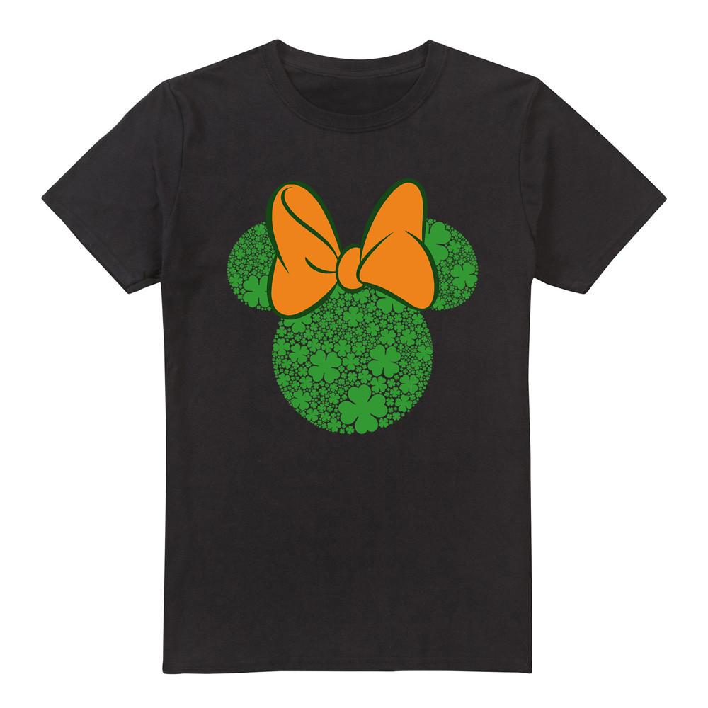 Minnie Mouse St Patrick's Day Shamrock Ears T-Shirt Black