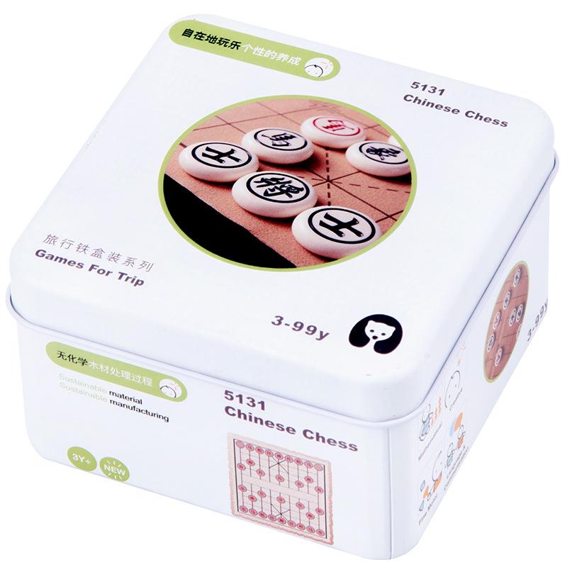 Деревянная дорожная головоломка и игрушка для рыбалки для младенцев, малышей, мальчиков и девочек - Детский строительный блок-пазл в жестяной коробке