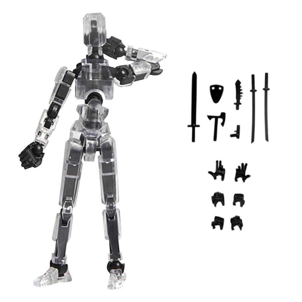 Articulated Action Figure with Interchangeable Parts and Accessories, Durable Red Design for Creative Play and Collecting