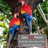 2pcs/Set Resin Macaw Wall/Tree Mounted Parrot Statue Outdoor Garden Animal Sculpture For Home Office Garden Decor Ornament Gift