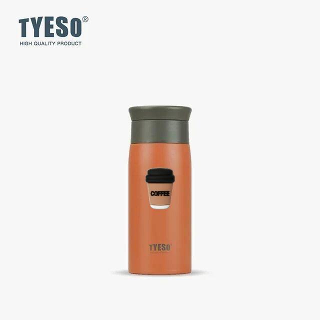 Tyeso 350 мл Дорожная кружка Матовое покрытие Термос из нержавеющей стали Изолированная бутылка для воды Портативный для мужчин Женщин Термосы С наклейкой 'Кофе'