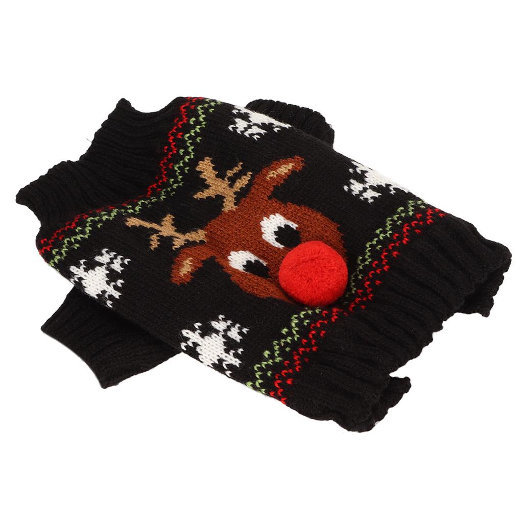 Dog Snow Sweaters Thickening New Year Christmas Dog Holiday Sweaters for Small Medium Dogs XS Black