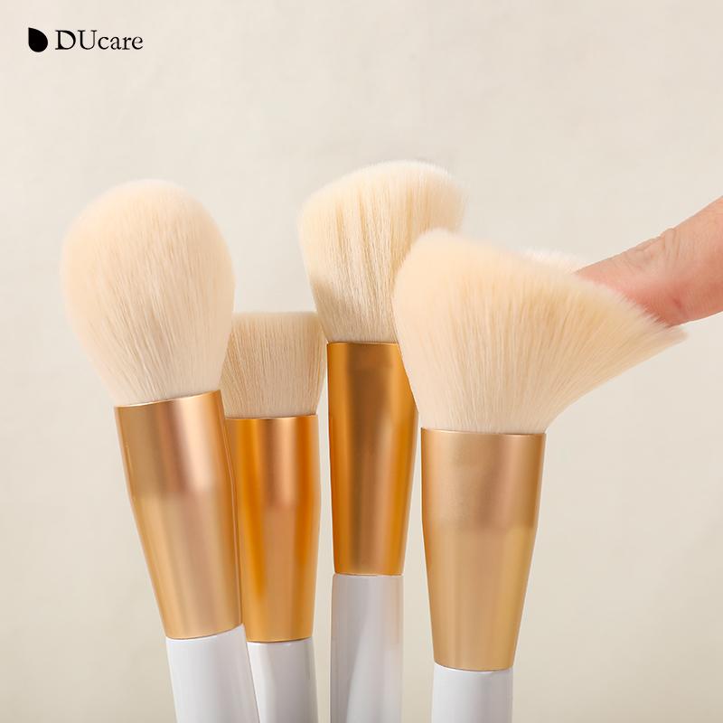 DUcare 14 шт., кисти для макияжа с пудрой, одиночные мягкие нейлоновые волосы, белая серия X1 для теней для век, основы для бровей, жидкие кисти для губ для макияжа