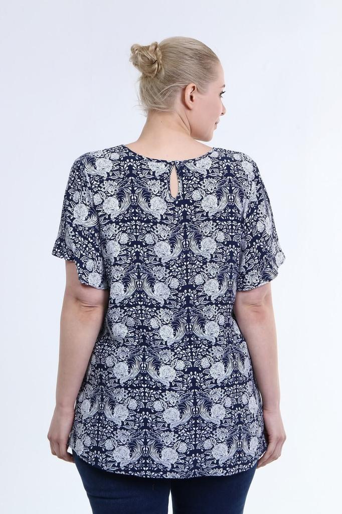 Женская блузка большого размера с воланами и короткими рукавами