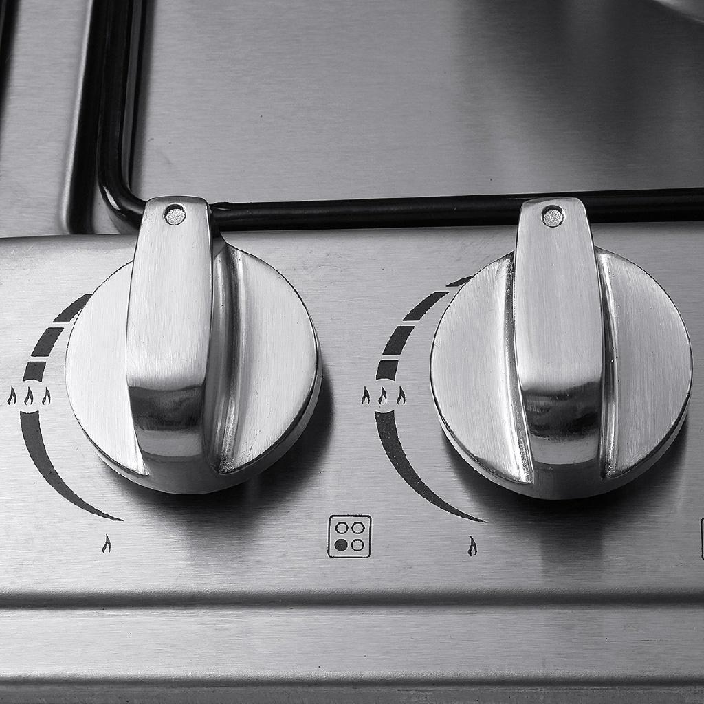 Серебристый + Черный Варочная панель на 4 конфорки Встраиваемая Газовые плиты из нержавеющей стали Газовая варочная панель Кухонный прибор для приготовления пищи Посуда Газовая плита 58*50см