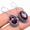 Ювелирные серьги ручной работы из стерлингового серебра 925 пробы с аметистовым драгоценным камнем 1,42 дюйма s0w60