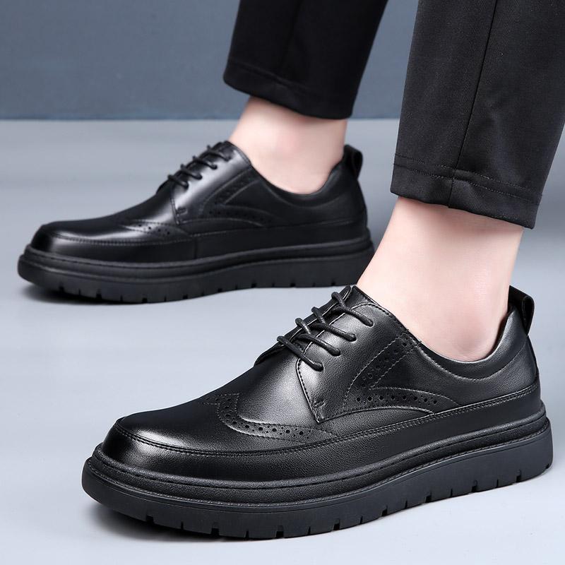 Модные весенние новые мужские туфли ручной работы, туфли-оксфорды, черные кожаные броги, мужские деловые кожаные туфли, классические деловые мужские туфли
