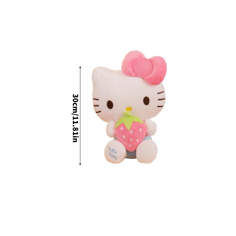 Cute And Cuddly Hello Kitty Cat Plush Toy With Strawberry And Bamboo