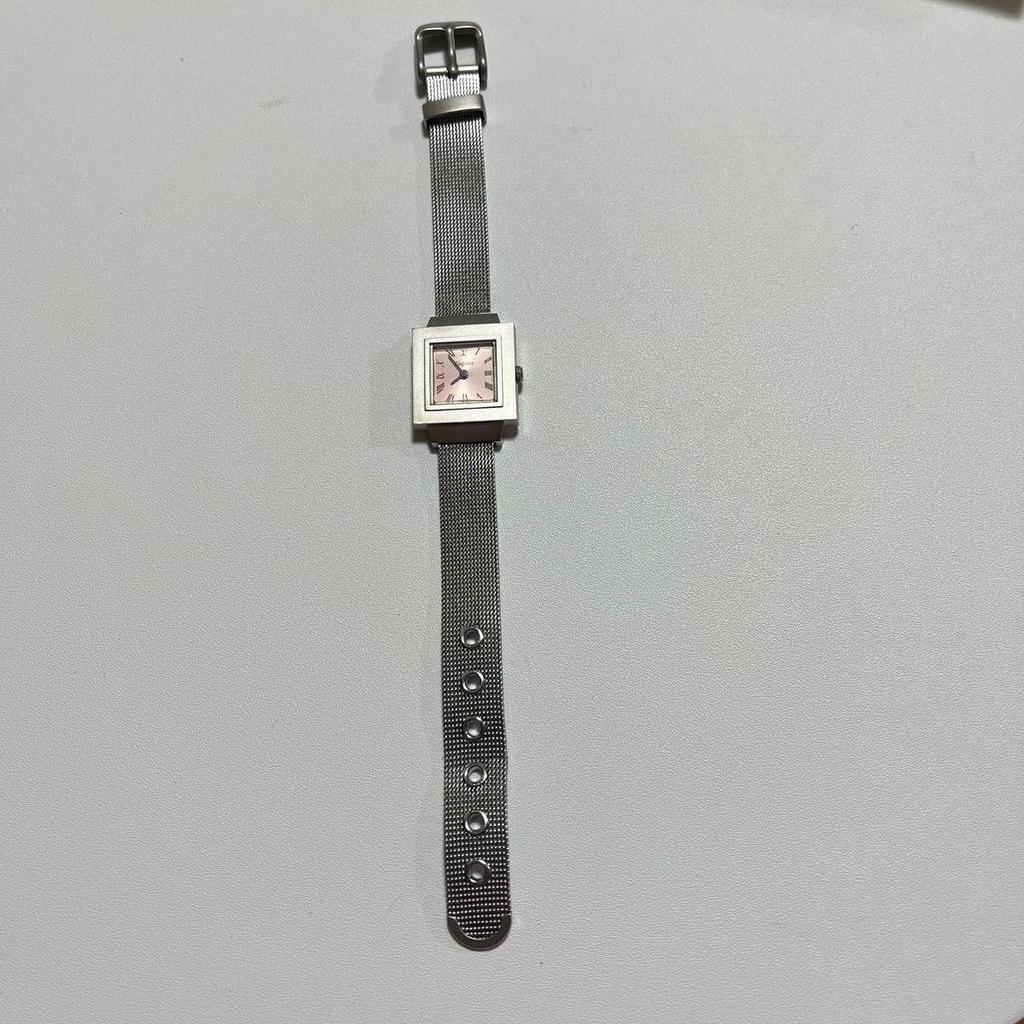 Б/у Женские часы CITIZEN Elegance Новая батарейка Квадратные Розовый циферблат