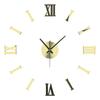 Modern Wall Clock 3D Roman Numbers DIY Decorative Mirror Wall Clocks