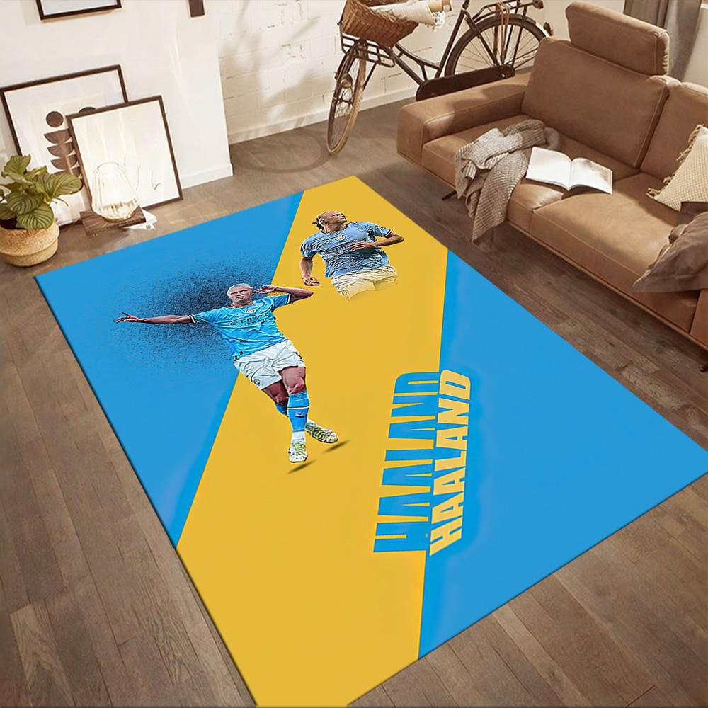 Haaland Fan Square rugs are a great choice for living rooms, bedrooms, home décor, and as gifts.