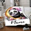 Panda Sleeping On Moon Home Customization Blankets Cozy Soft Lightweight Allseason Multipurpose Blanket For Picnics Sofas Offices Beds Living Rooms