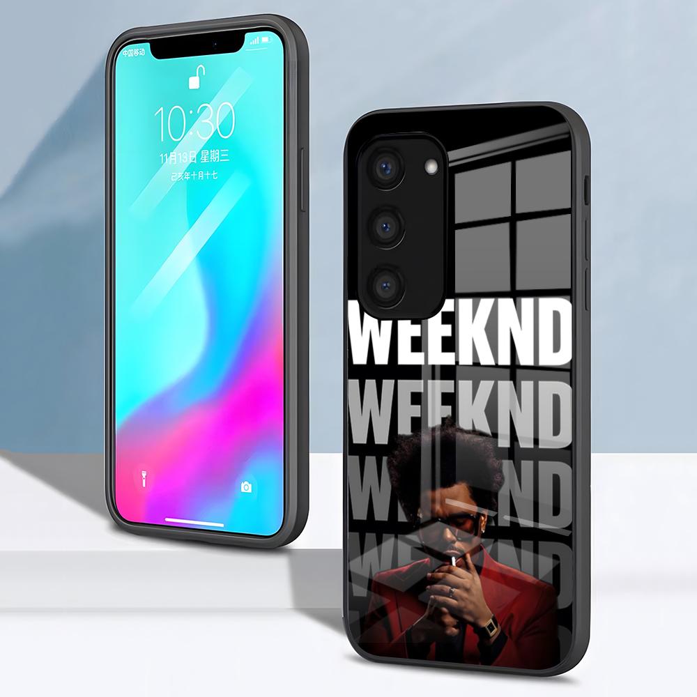Чехол для телефона W-Weeknd XO Singer для Samsung S26 S25 S24 FE S23 S22 S21 Plus S20 Ultra Note20Ultra Черная стеклянная крышка