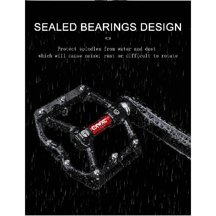 CXWXC Bicycle Pedals of Flat with Removable Anti-slip Pins Ultralight Aluminum Sealed Bearings MTB Road Bike Wide Flat Pedals