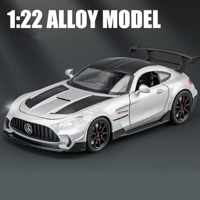 CHUG6 1/24 Benzs-GT GTR Alloy Sports Car Model Diecast & Toy Vehicles Metal Racing Car Model High Simulation Sound and Light Kids Gift