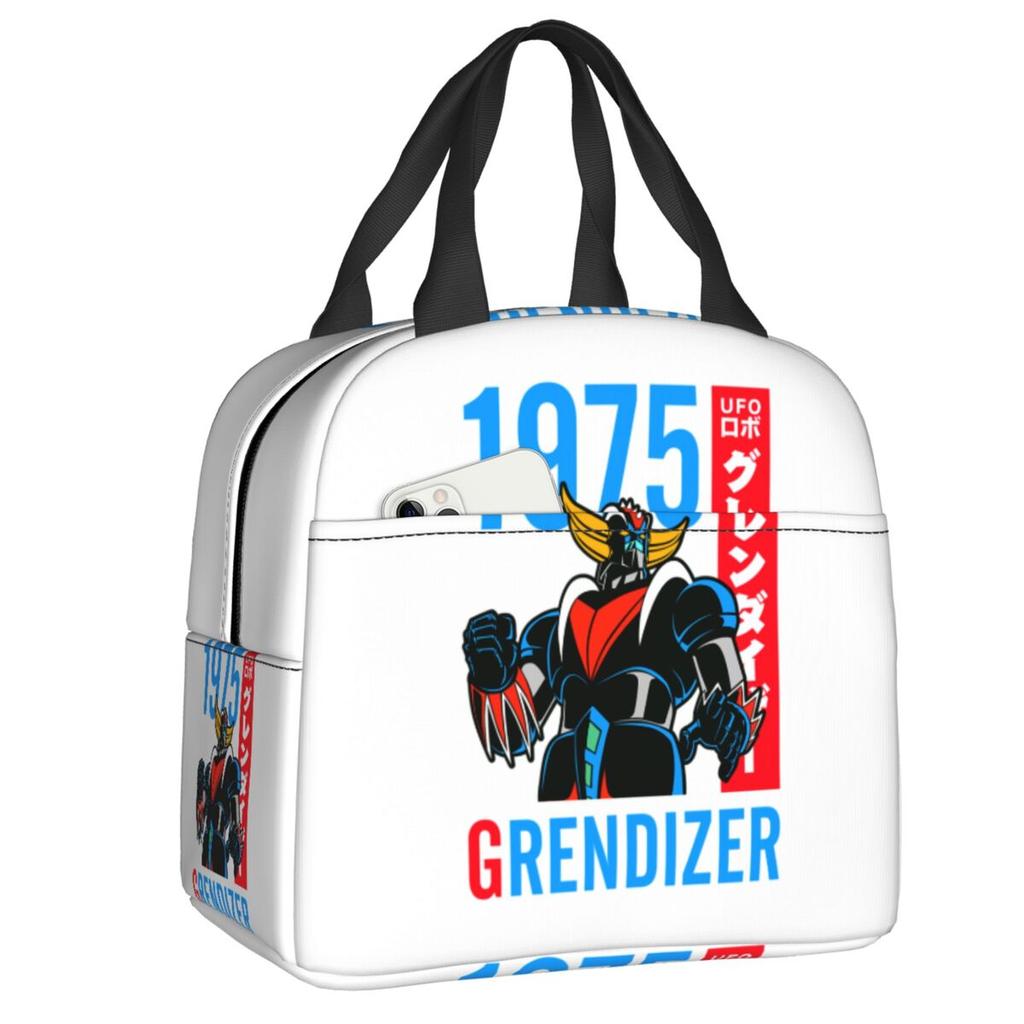 Custom Ufo Robot Grendizer Goldrake Mazinger Z Resuable Lunch Boxes Women Leakproof Thermal Cooler Food Insulated Lunch Bag Work