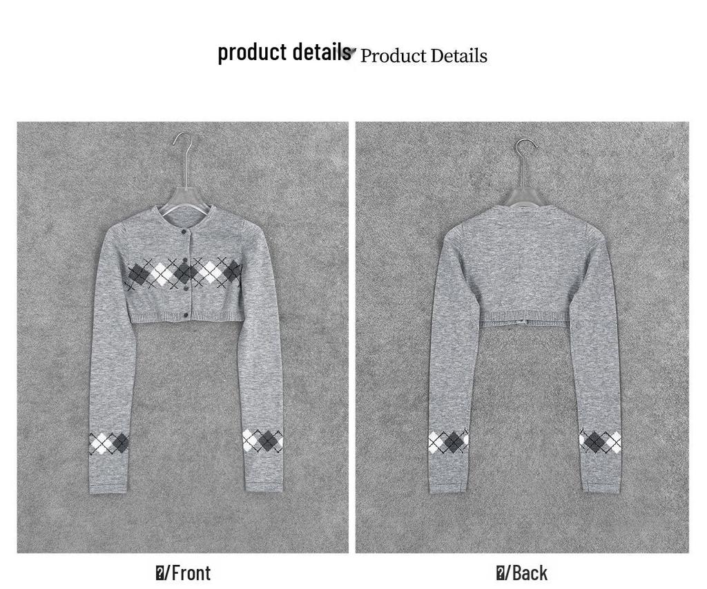 Комплект кардигана и майки Nanyou из мериносовой шерсти с аргайлом - Новая осенняя коллекция