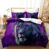 Lion Bedding Animal Duvet Cover Set Queen King Size Lightning Lion Pattern Comforter Cover Polyester Duvet Cover 1/2 Pillowcases
