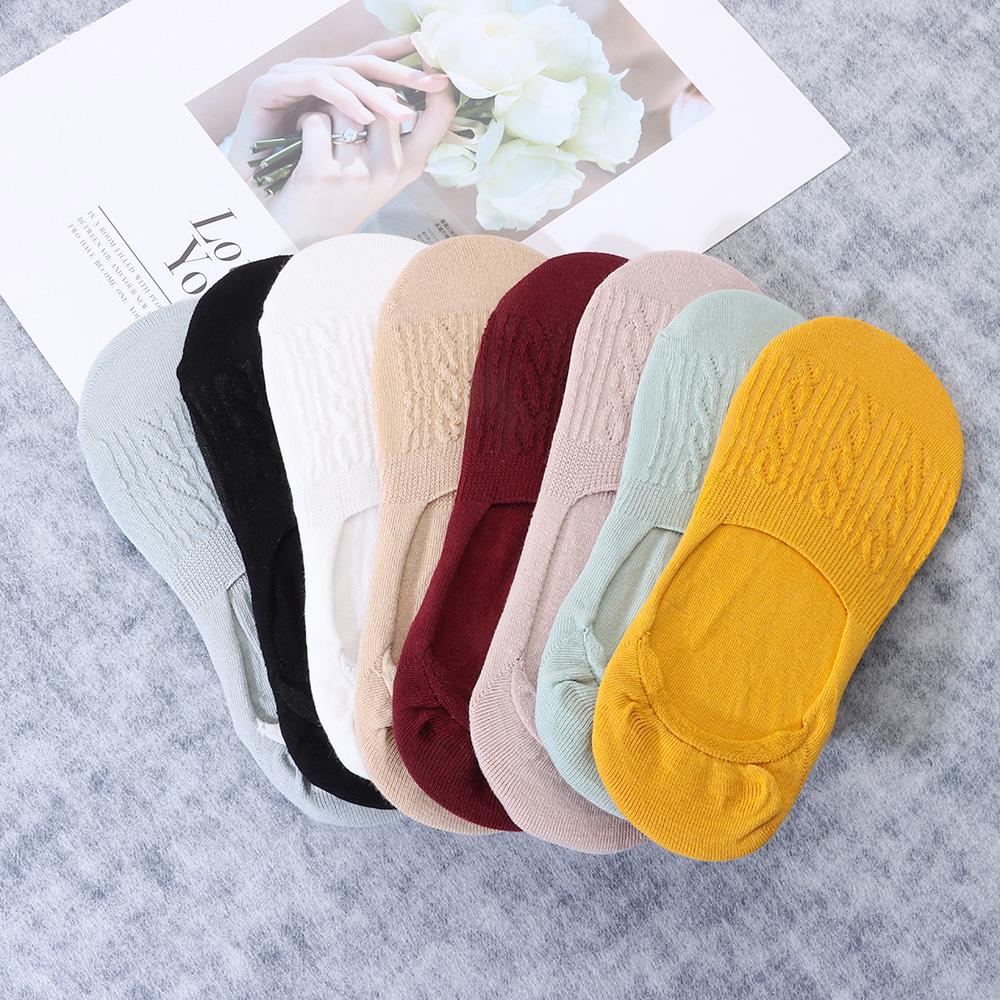 Women Breathable Non-slip Ankle Hosiery Low Cut Boat Socks Cotton