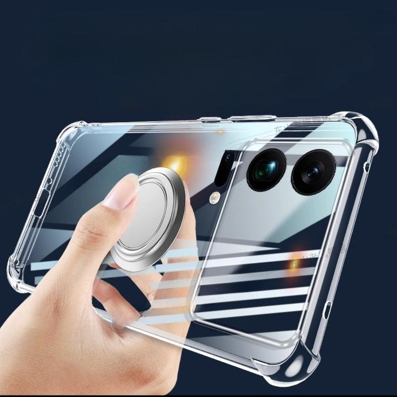 Ударопрочный прозрачный мягкий чехол с подушками безопасности для Xiaomi 17 Pro Max Mi17 17pro Прозрачный силиконовый TPU чехол-подставка с магнитным кольцом