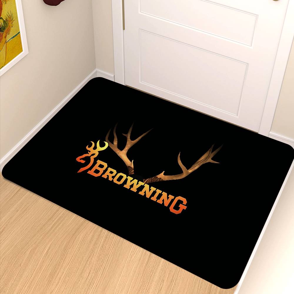 B-Browning Logo Floor Mat Non-Slip Laundry Room Mat Laundry Decor Balcony Child Living Room Bedside Mats