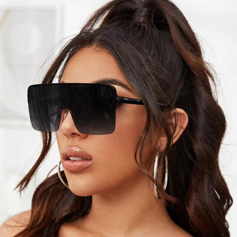 Неполяризованные 1 шт. унисекс пластиковые цельные квадратные солнцезащитные очки большого размера винтажные градиентные солнцезащитные очки для езды на велосипеде на открытом воздухе отпуск