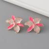 European New Fashion Simple Design Sense Alloy Dripping Flower Stud Earrings for Women Versatile Elegant Enamel Elegant Earrings