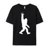 Funny Bigfoot Rock and Roll for Sasquatch Believers Black Graphic Tees Men Cotton Funny Camiseta Natural T Shirts Popular