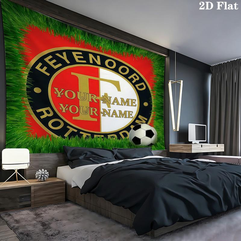 Feyenoord Custom Name Wall Tapestry Aesthetic Wall Hanging Printed Fabric Blanket Decorative Tapestries For Bedroom Living Room Home Decor
