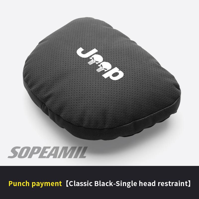Car Suede Headrest Pillow For Jeep Compass Gladiator Patriot Commander Wrangler JK JL Grand Cherokee Renegade Seat Waist Cushion ALQ1