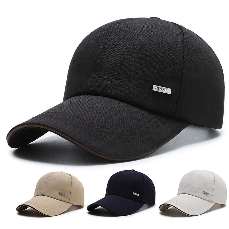 New Baseball Cap Men's Cap Sun Protection Sun Hat Versatile Trendy Hat Versatile Canvas Solid Color Hat