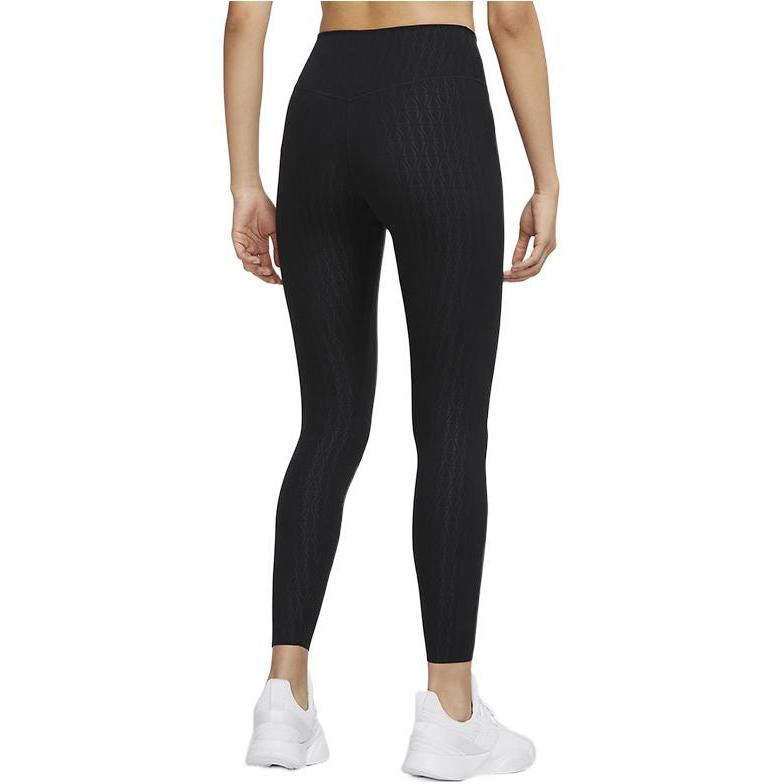 Nike Женские обтягивающие спортивные штаны Dri-Fit One Luxe Printed Mid Rise, черные DM7261-010