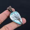 Gorgeous Tree Of Life Larimar Gemstone Pure Copper Wire Wrap Handmade Jewelry Pendant