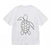 Men's Breathable Classic T-Shirt Black Contour Turtle Shell Design Tee WhiteTops