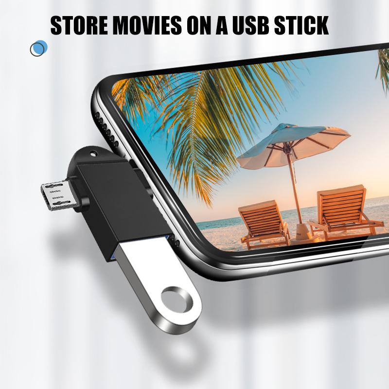 Адаптер OTG 2-в-1 Адаптер Micro USB Type C к USB 3.0 Type-C Преобразователь адаптера USB C OTG