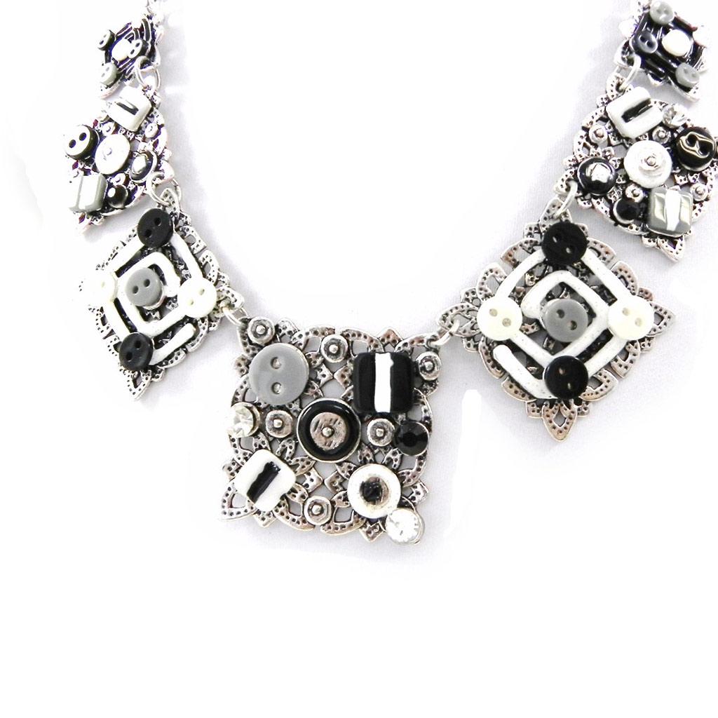 NOA [H9090] - Дизайнерское колье «Бабушка» черно-серый