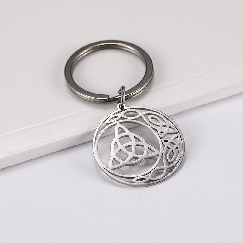 Dreamtimes Vintage Viking Celtics Knot Keychain Stainless Steel Pendant Keyrings For Men Women Ancient Amulet Wicca Jewelry