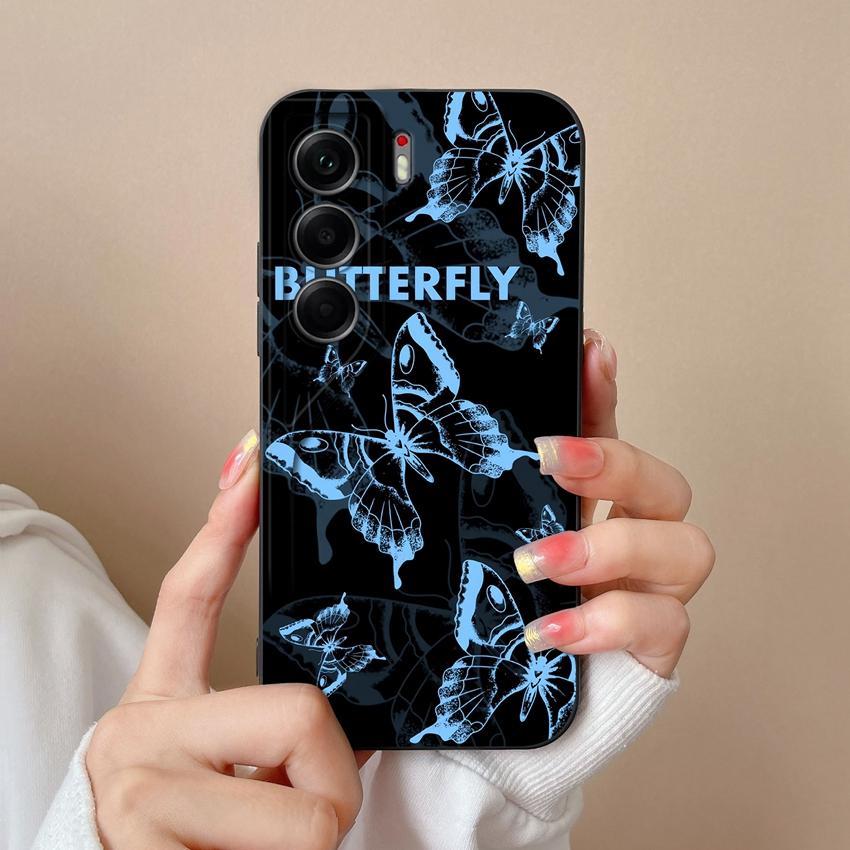 For Tecno Camon 40 Pro Spack 30 Pova 6 Neo Phone Case Pretty Starry Sky Cat Pattern Liquid Silicone Advanced Dustproof Protective Shell For Tecno Capa