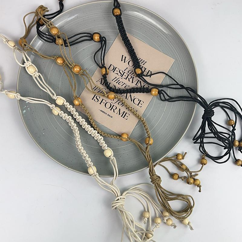 Винтажный этнический стиль, плетеный вручную пояс, женский, декоративная цепочка на талию для платья, универсальный богемный пояс Y2K