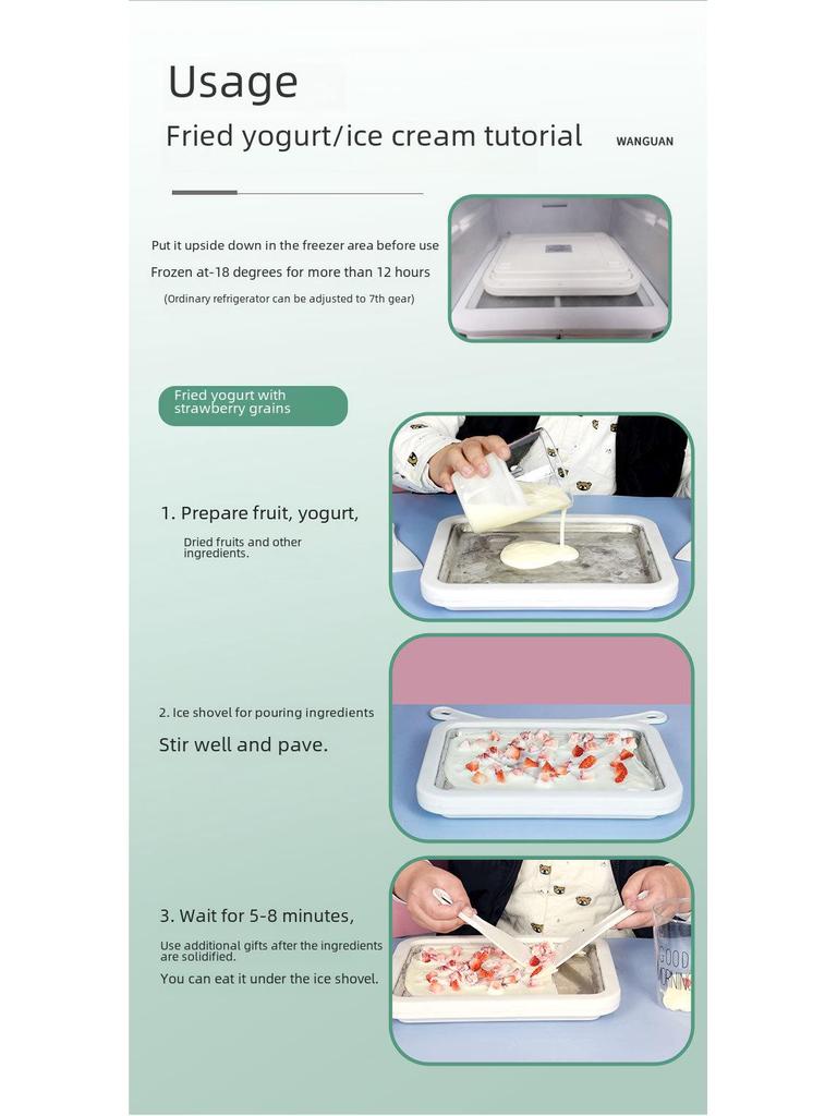 Компактная летняя мороженица и йогуртница из нержавеющей стали для детей