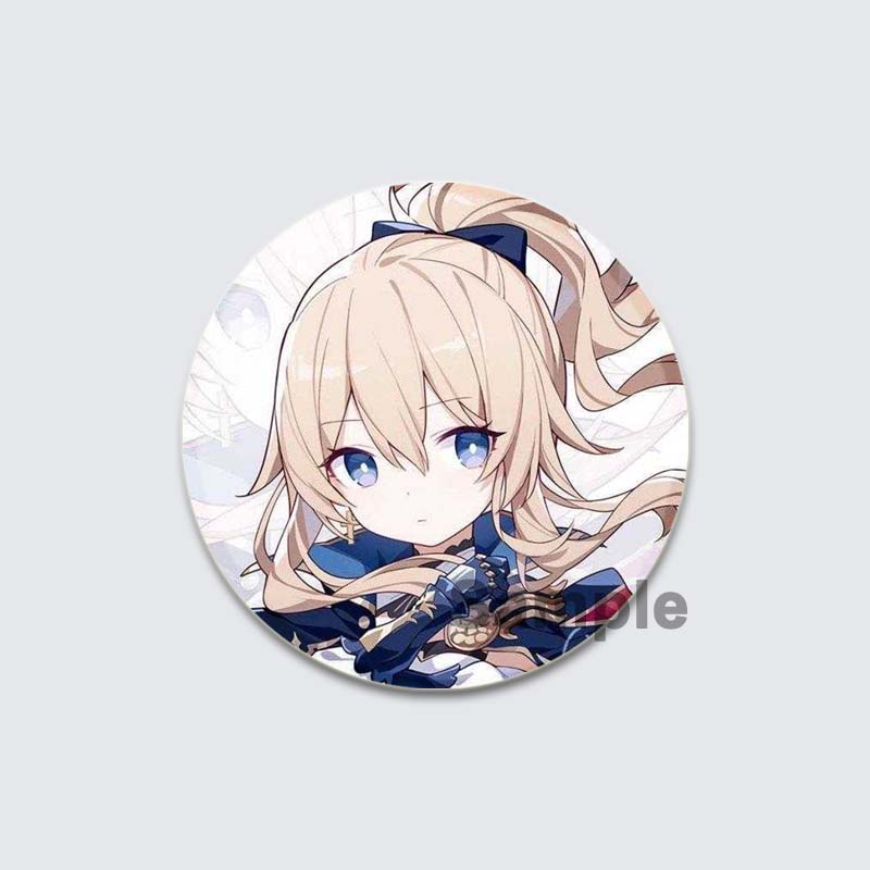 32/44/58mm Game Anime Genshin Impact Pin Fun Cartoon Cute Head Image Brooch Badge Bag Decor for Fans Collection Friends Gift Accessory
