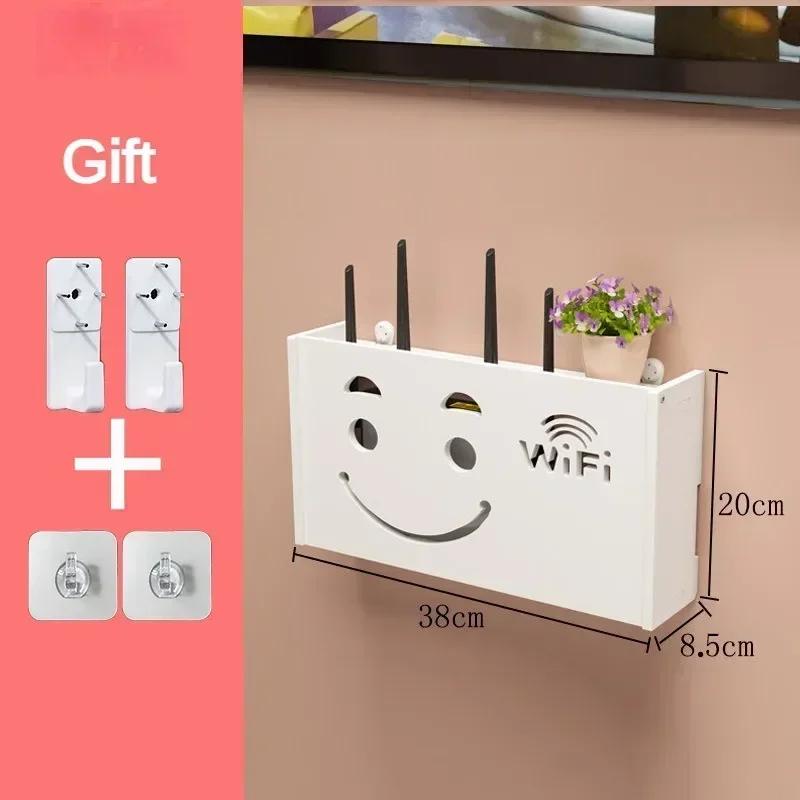 Настенный беспроводной роутер-стойка Настенный WiFi-бокс для хранения Настенное украшение для гостиной Кронштейн для организации кабелей и питания
