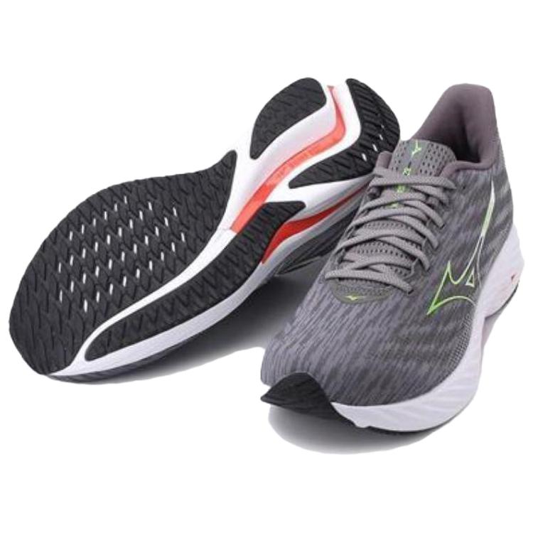 Mizuno Кроссовки мужские Wave Rider 28 Tradewinds Green Gecko Серые J1GC240352
