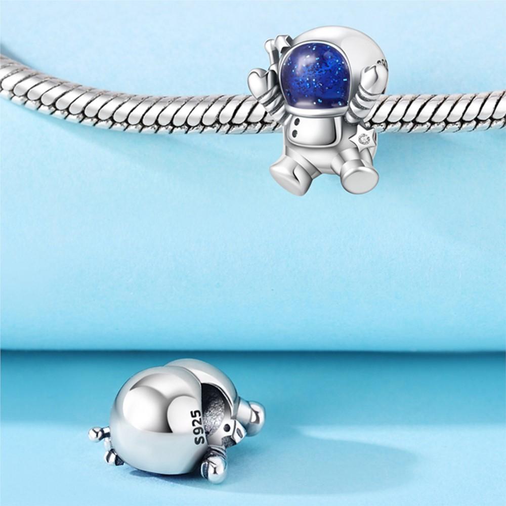 S925 Silver Astronaut Bead Bracelet Charms For Women Birthday Party Gifts Fine Jewelry DIY Accessories