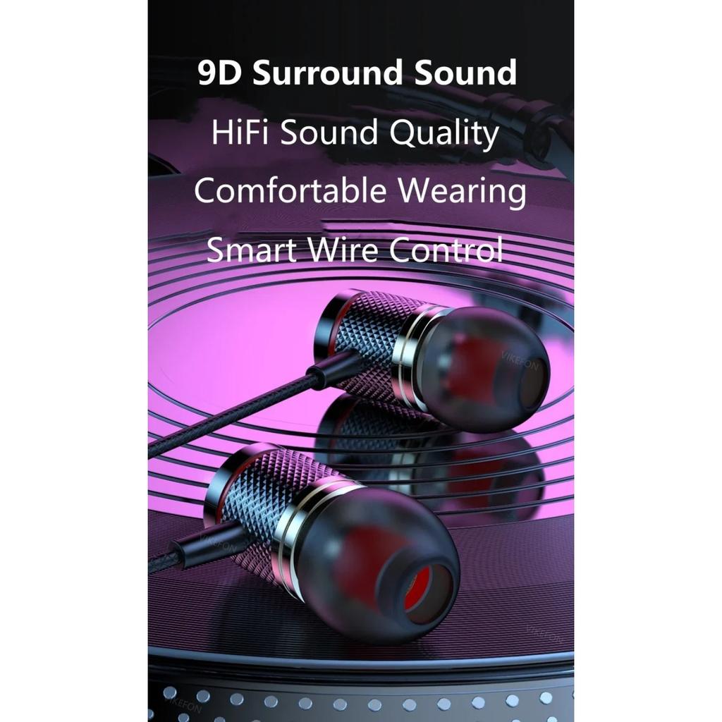 9D HIFI Heavy Bass In Ear Earphone 3.5MM AUX / Type-C Цифровые наушники Стерео Проводная гарнитура с микрофоном Наушники для Samsung Android