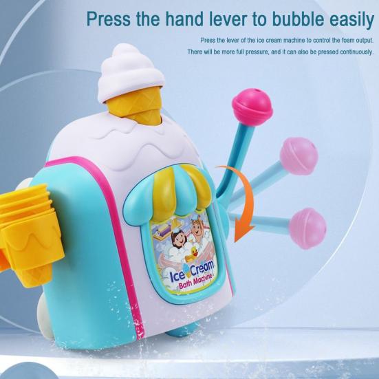 Игрушка для пены для ванны в виде мороженого для малышей, машина для пены для ванны с пенообразователем, набор для ролевой игры в мороженое, игрушки для ванны для мальчиков и девочек 3-8 лет