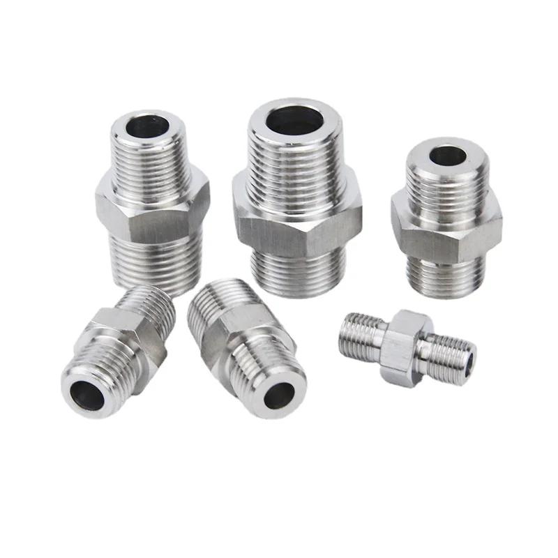Высокое Давление M 6 8 10 12 14 -20 Метрический 1/4" 3/8" 1/2" 3/4" BSP NPT Наружный 304 Нержавеющая Сталь Шестигранный Ниппель Редуктор Трубный Фитинг Соединитель