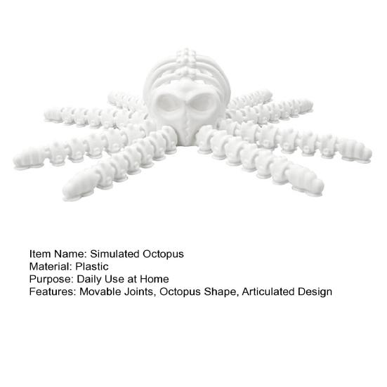 Имитация Скелета Осьминога Фигурка Подвижные Суставы Фигурка Осьминога Шарнирная Модель Морского Животного Игрушка-Непоседа Настольное Украшение Орнамент