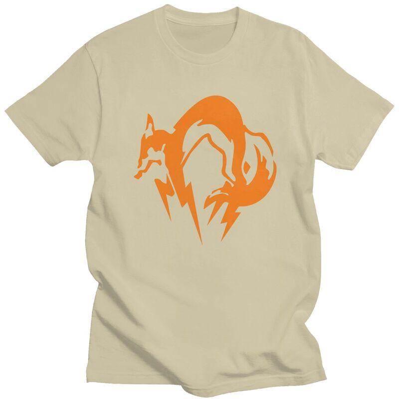 Мужская футболка на заказ с логотипом Metal Gear Solid Fox, с коротким рукавом, для отдыха, футболка по видеоиграм, свободный крой, 100% хлопок, футболки, подарок